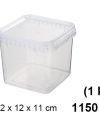 Pack 12 Envases Multiuso Cuadrados 1150ml (1kg) / Medidas 12x12x11cm