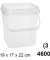 Pack 12 Envases Multiusos Cuadrado 4600ml (3kg) / Medidas 19x17x22cm