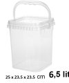 Pack 12 Envases Multiusos Cuadrados 6500cc 6.5L / Medidas 25x23.5x23.5cm
