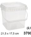 Pack 12  Envases Multiuso Cuadrado 3700cc (2.5kgs) / Medidas 18x21.5x17.5cm