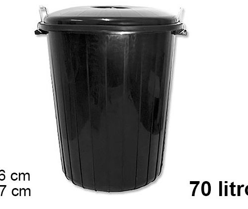 Cubos Basura Negro c/tapa 70Litros