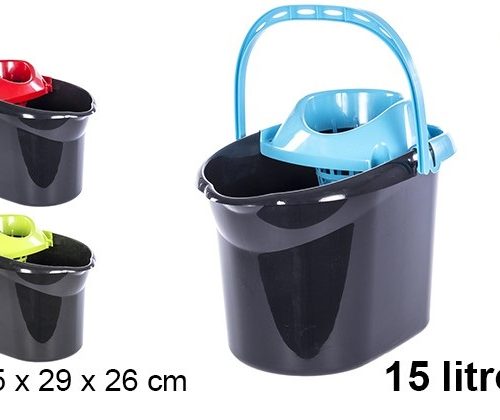 Pack 12 Cubos Plástico de fregar rectangular  15 litros