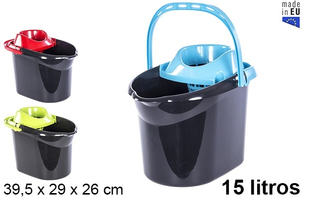 Cubo de Fregar Antracita Polipropileno (15 L) (12 Unidades) 