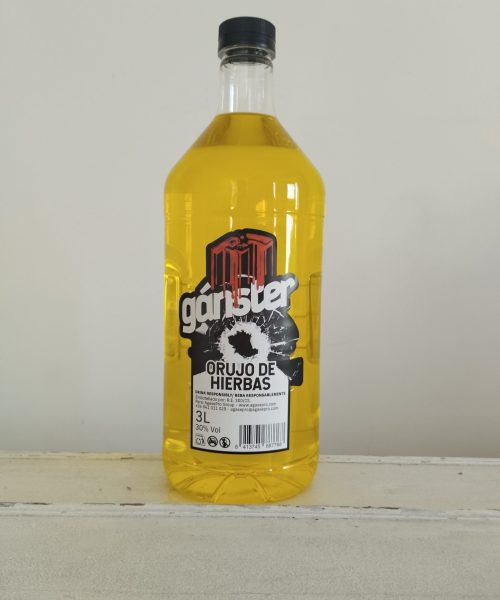 Pack 1 Bidón 3L  / Gánster LICOR ORUJO HIERBAS 30%