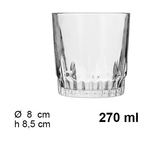 Pack 72 Vasos Cristal Agua 270ml Modelo Montecarlo