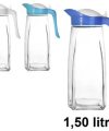 Pack 12 Jarras Cristal 1.5 litros / Medida 9x16x26cm
