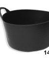 Pack  12 Capazos poliestileno negro 14 litros 39x34x23cm