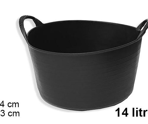 Pack  12 Capazos poliestileno negro 14 litros 39x34x23cm
