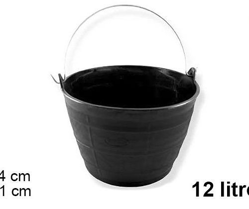 Pack 10 Capazos poliestileno con asa hierro 12 litros 34x36x21cm