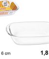 Pack 6 Fuentes cristal rectangular pequeña 1,8l 29x18x6cm