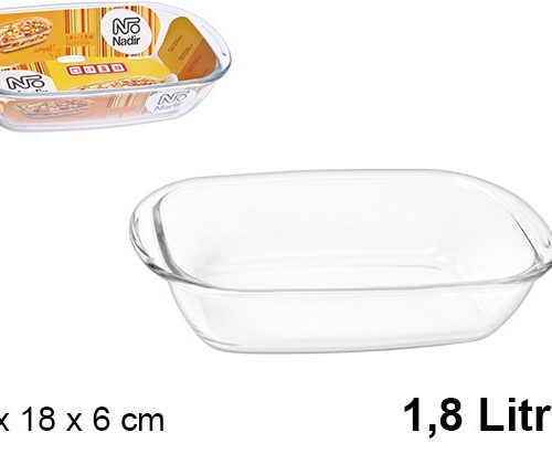 Pack 6 Fuentes cristal rectangular pequeña 1,8l 29x18x6cm