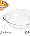 Pack 6 Fuente Cristal Redonda Vidrio 2,4L / Medida 30.5x27.5x6cm
