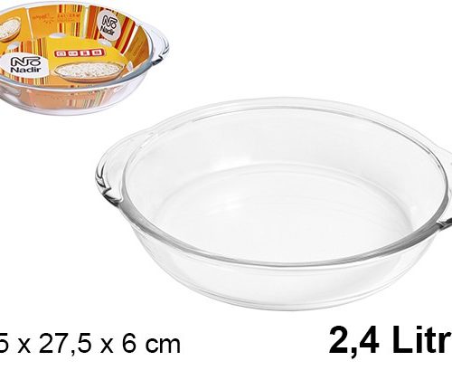 Pack 6 Fuente Cristal Redonda Vidrio 2,4L / Medida 30.5x27.5x6cm