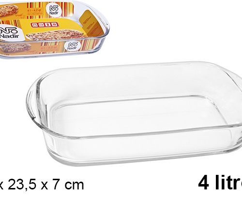 Pack 6 Fuentes cristal rectangular 4L / Medidas  39x23,5x7cm