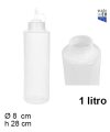 Pack 12 Botes Salsa Boca Ancha 1000ml transparent /Medida 28x8x8cm