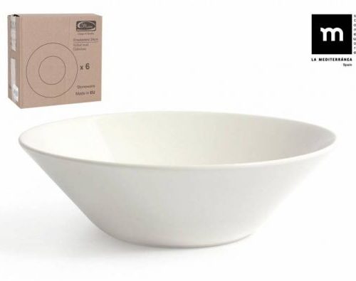 Pack 6 Fuente & Ensaladera Mod Ivory 24cm