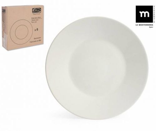 Pack 6 Platos Llanos Mod Ivory  28cm