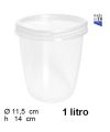 Pack 6 Envases Tarrina Plast.1l. c/rosca /Medida 14X11.5X11.5cm