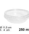 Pack 12 Envases Tarrina Plast. 250cc. c/rosca /Medida 11.5x4cm