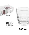 Pack 72Vasos Cristal Agua 260ml /Medida 8x8x8cm