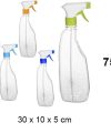 Pack 11 Botellas PET c/Pulverizador 750ml /Medida 30x10x5cm