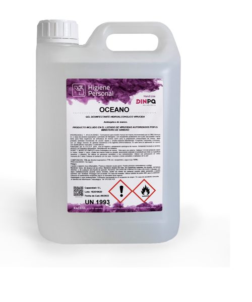 Pack 1 Bidón 5L /  OCEANO  Gel Hidroalcohol – Loción Desinfectante Hidroalcohólica