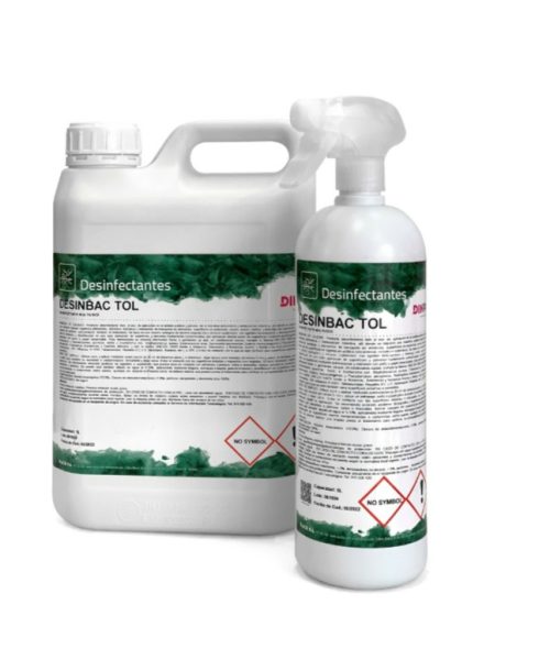 Pack 2 Garrafas 5L / Desinfectante Virucida de superficies DESINBAC TOL
