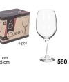 Pack 12 Copas Cristal Vino Mod Queen 580ml / Medida 23x9cm