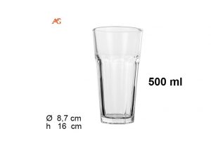 Ciencias Sociales enaguas Post impresionismo Pack 48 Vasos Cristal Refrescos Mod Casablanca 500ml / Medidas 16×8.7×8.7cm  | Agasepro Group