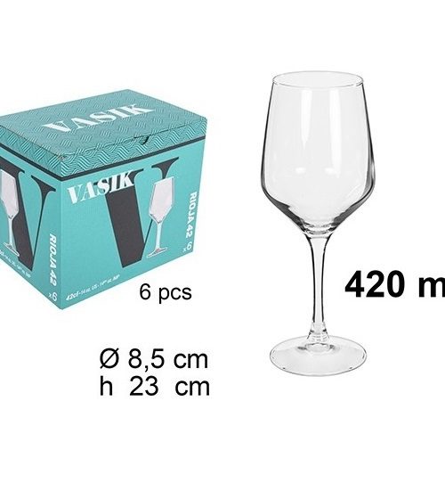 Pack 24 Copas Cristal Mod Rioja Vino 42cl / Medidas 23x8.5cm