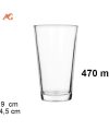 Pack 24 Vasos Cristal Mod Cónico 470ml / Medidas 14.5x9x9cm