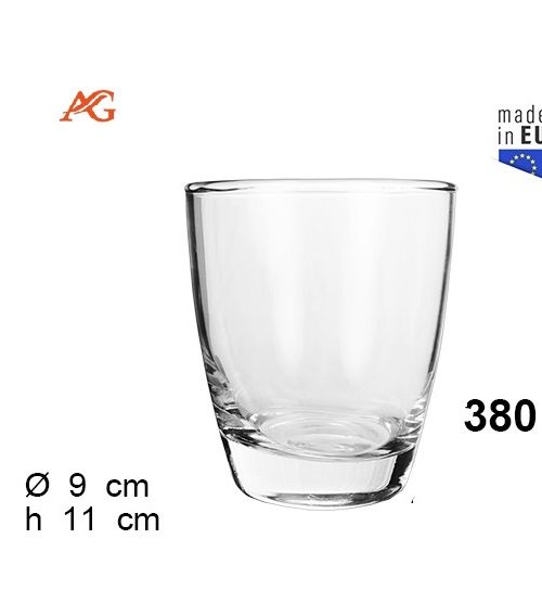 Pack 30 Vasos Cristal Whisky Mod Viv 380ml / Medidas 11x9x9cm