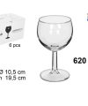 Pack 6  Copas Cristal Combinados 620mlVasik /Medidas 19,5x10,5x10,5cm