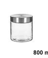 Pack 18 Botes Cristal Tapa Metal 800ml / Medidas 12x11x11cm