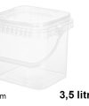 Pack 12 Envases Multiusos Cuadrado 3500cc (3,5l.) / Medidas 19X17X18cm
