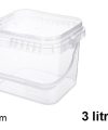 Pack 12 Envases Multiusos Cuadrado 3000cc (3l.) /( Medidas 16x20x21cm