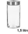 Pack 12 Botes Cristal Tapa Metal 1.50 litros / Medidas 22x11x11cm