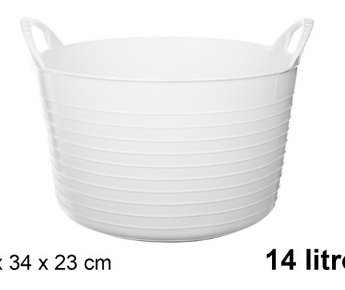 Pack 12 Capazos Polietileno Blanco 14 litros / Medidas 39X34X23cm