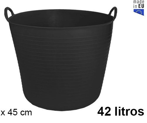 Pack 10 Capazos Polietileno Negro 42 litros / Medidas 36x49x45cm