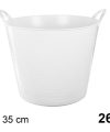 Pack 12 Capazos Polietileno Blanco 26 litros / Medidas 41X34X35