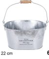 Pack 12 Cubos Metal Enfriador Oval Decorado 6 litros / Medidas 32x17x22cm