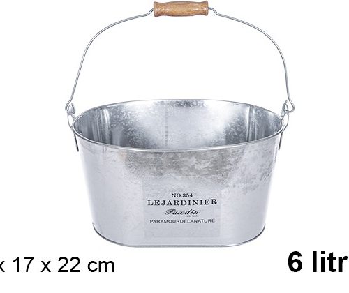 Pack 12 Cubos Metal Enfriador Oval Decorado 6 litros / Medidas 32x17x22cm