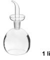 Pack 12 Aceiteras Cristal Redonda Antigoteo 1L / Medidas 23x12,5x12,5cm
