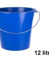 Pack 12 Cubos Polipropileno Azul c/Asa Hierro 12 litros / Medidas 29x26cm