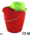 Pack 12 Cubos Plástico c/escurridor Color Rojo  13L / Medidas 34x31x30cm