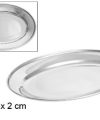 Pack 10 Bandejas Metal Inox Ovalada 25cm / Medidas 26x18x2cm