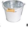 Pack 12 Cubos Metal c/ asa 8 litros Enfriador / Medidas 19x24x24cm