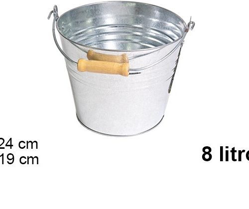 Pack 12 Cubos Metal c/ asa 8 litros Enfriador / Medidas 19x24x24cm