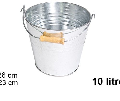 Pack 12 Cubos Metal c/ asa 10 litros Enfriador / Medidas 23x26x26cm