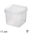 Pack 12 Envases Multiuso Plástic Mod Cuadrado 1150ml (1kg) / Medidas12x12x11cm